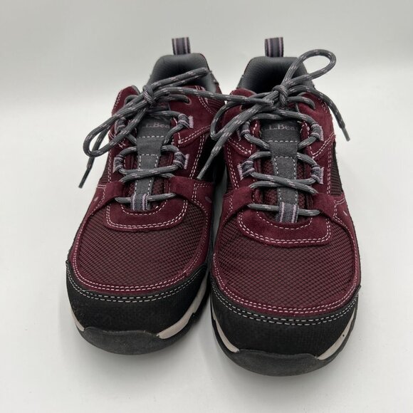 LL Bean Women's Trail Model 4 Hiking Shoes Maroon gray woman's size 9.5 - Picture 2 of 13
